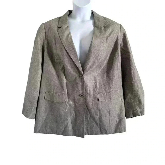Lane Bryant beige linen blend blazer women's size 28 - Picture 1 of 12